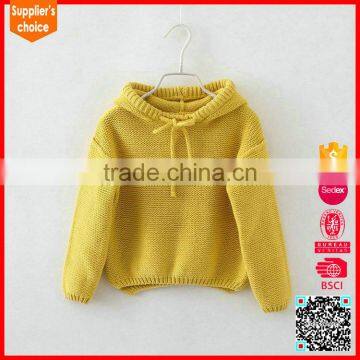 New fashion cashmere thick sweater knitted yellow kids cashmere sweater