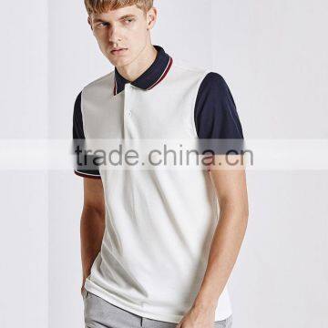 Custom Fashion Breathable Printing Contrast Cotton Different Color Collar Polo Shirts photo-2