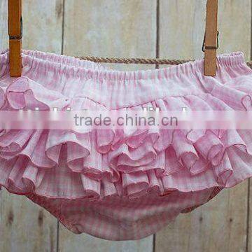 New Design Kids Boutique Clothing Baby Cotton Diaper Cover Bloomers Baby Girl Soft Gingham Underwear Ruffle Shorts photo-2