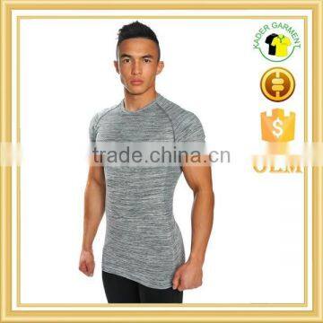 High Quality Heather Gray Fitness t Shirts for Men photo-2