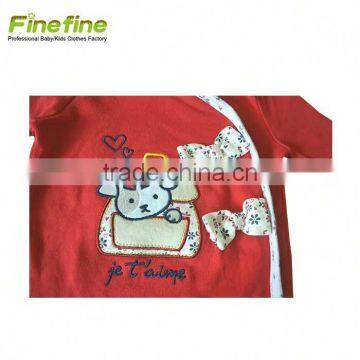 Lap Shoulder Blank Baby Infant Romper With Pom Pom photo-3