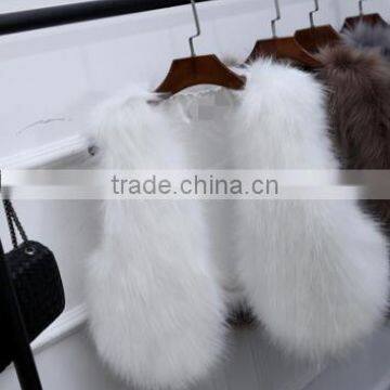 TJ-R-2 Simple Long Fur Style Cheap Fake Fur Vest for Women photo-2