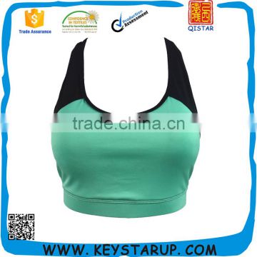 Wholesale Ladies Sports Bra Green And Black Yoga Padded Bra