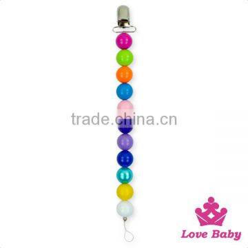8NZ441-2 Lovebaby Wholesale Wholesale Baby Colorful Plastic Pearl Design Pacifier Clip Mental Holder Teether Holder Baby Feeding photo-2