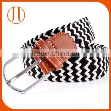 Black white Cotton Pin buckle webbing weaving fabric strap belt