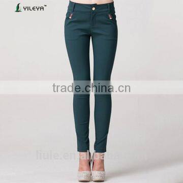 elegant women casual high waisted slimming pants with side pockets