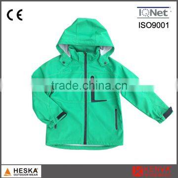 Customized outdoor children kids wear softshell jacket with hood