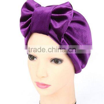 India Arabian Muslim Headscarf Ladies Thin Velvet Activities Bow Bow Fast Selling photo-2