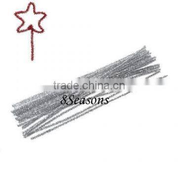 Lowest Prices Silvery Christmas Chenille Stick Pipe Cleaner Craft 30cm