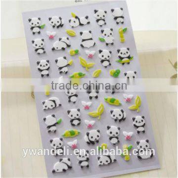 Panda Banboo Leaf Stickers, Black White Lovely Stickers, Scrapbook Cute Card DIY Felt Stickers