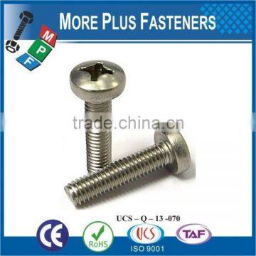 Made in Taiwan Pan Head Phillips Recess Machine Screw DIN 7985