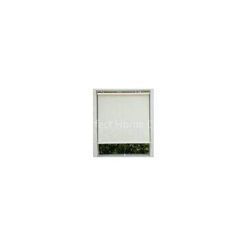 Beige Sunscreen Patterned Roller Blind Manual Control , 28mm