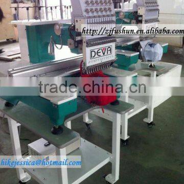 fushun 1201 single head cap tubular t shirt leather and flat computerized embroidery machine for sale
