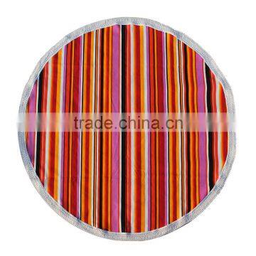 Stripe Canvas Digital Print Round Beach Towel