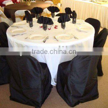 Black Polyester Fold Chair Cover for Banquet and Weddings