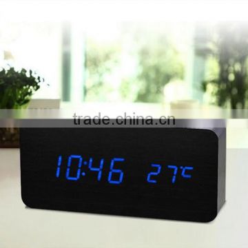 ( Hot Sell )Rectangular Wooden Table Alarm Clock,Modern creative LED Digital Clock ,Desk Alarm Clock,LED display clock