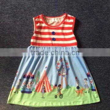 New Pattern Summer Frock Designs Girl Party Wear Top For Girls Toddlers Boutique Children Clothing