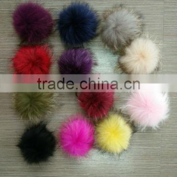 YR892 All colors real raccoon fur ball/ fur pom poms