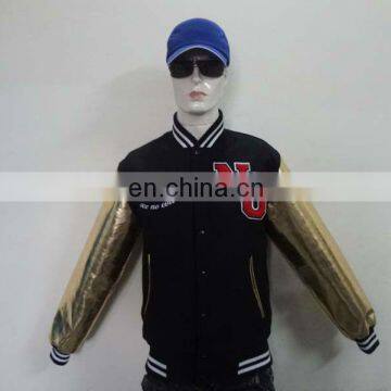 Custom Jackets with Synthetic Leather Sleeve made in Pakistan