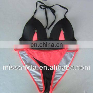 Sexy Fluo Pink and Black two pieces swimwear /Bikini