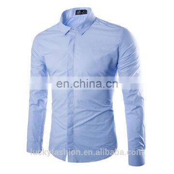 Men's White Causal Cotton Long Sleeve Shirt Choose the Color You Want photo-3