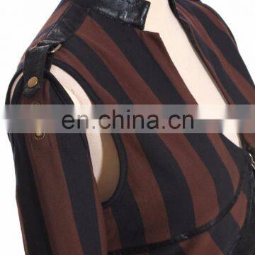 Steampunk Stripped Top-vest With Removable Sleeves photo-3