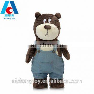 wholesale custom high quality personalized overalls teddy bear plush toy