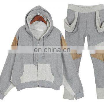 2017 Women Sweat Suit Cotton French Terry Jogger - Sweatpant and Hoodie Yogawear Fitness Wear