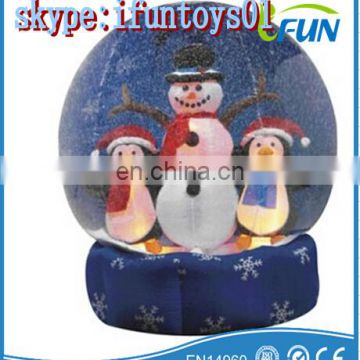 inflatable snow globe with snowman familly / inflatable snowman snow globe / inflatable snow globe for christmas