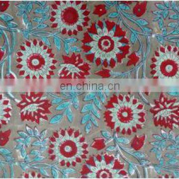 Handmade Pure Cotton Block Printed Fabric Jaipuri Sanganeri Textile From India / Fabric / 100% Cotton Fabric photo-3
