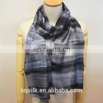 Stock Lot 100% Silk Long Stripe Colorful Paj Screen Printing Habotai Silk Scarves photo-5