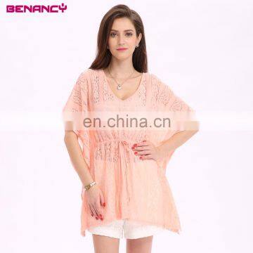 Jacquard Lace Woman Summer Crochet Kaftan Poncho Beach wear