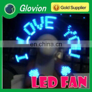 High quality mini fan with programmable message glovion programmable handy fan mini protable fan