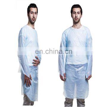 Disposable CPE Gown Thumb Hole Direct Manufacturer, Disposable CPE Plastic Isolated Surgical Medical Gown Thumb Loop