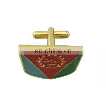 custom zinc alloy gold soft enamel cufflink with logo