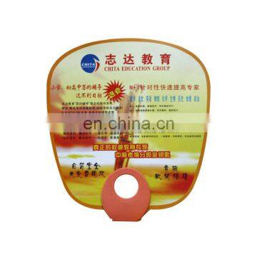 logo printable O handle promotional pp plastic fan