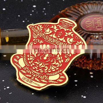 hot sale wholesale customized chinese red logo tea coaster with eva