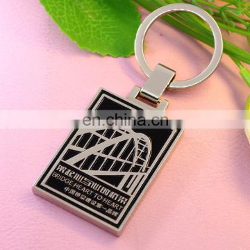 Custom rectuangle logo metal keychains wholesale