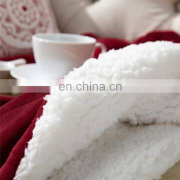 Manufacturer Red Soft Swaddle 100% Microfiber Sherpa Blanket For Winter Fleece
