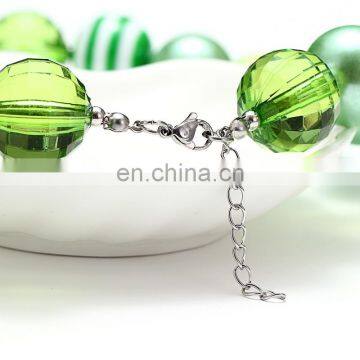 St. Patrick Day Girl Necklace Kids Green Chunky Bubble Beads Necklace Candy Holiday Jewelry Gift photo-4