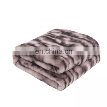 100%Polyester Luxury Ultra-Plush Printed Repreve Faux Fur Mink Throw Blanket for Winter