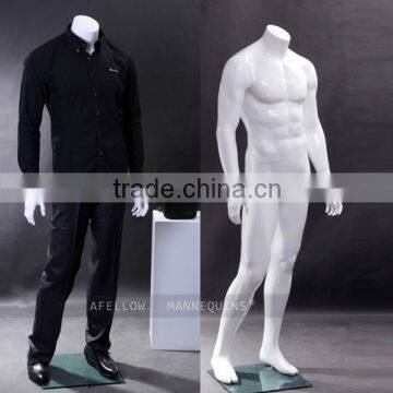 Fiberglass Men mannequin Headless Full Body Manikin Male Dummy WEN-HO