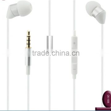 Wired stereo earbuds with volume control (White)