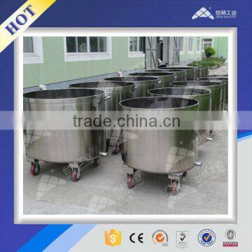 Movable stainless steel mixing vessel for industrial production