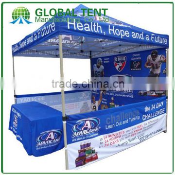 Custom Print Aluminum Pop Up Pagoda Trade Show Tent 3x3m, Printed canopy & valance, 1 full walls,2 half wall &1 table