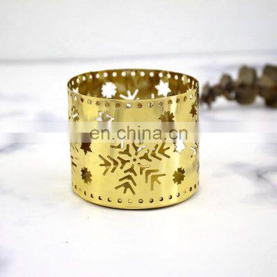 Christmas Straight Candleholder Hollow Out Candlestick Metal Candle Holder Craft For Holiday Decoration