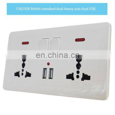 British Standard Socket Type 146 Dual Multifunctional British Standard With Dual USB Charging Household Electrical Wall Switch s photo-2