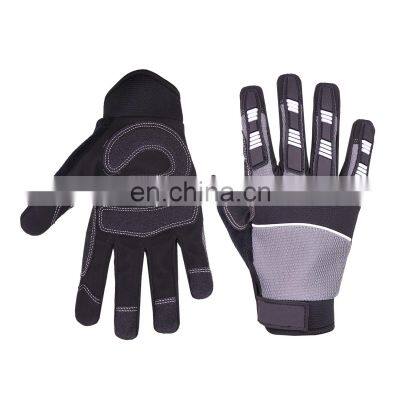 HANDLANDY Durable Breathable TPR Protector Back Anti-Impact Touch Screen Work Mechanic Safety Gloves  For Men