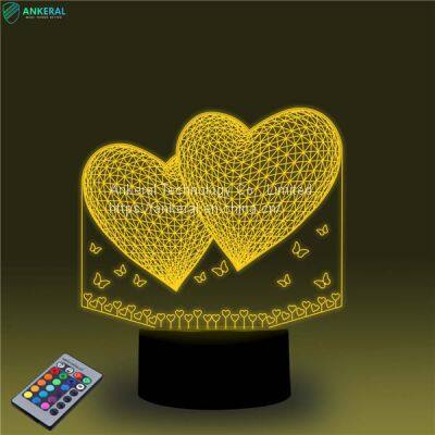 Love Heart Shape 3D Desk Lamp Best Promotional Gifts Half Price on Sale photo-5
