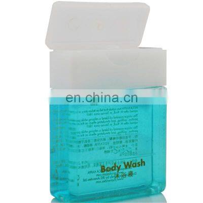 Empty mini square shaped bottle for liquid soap 45ml PETG